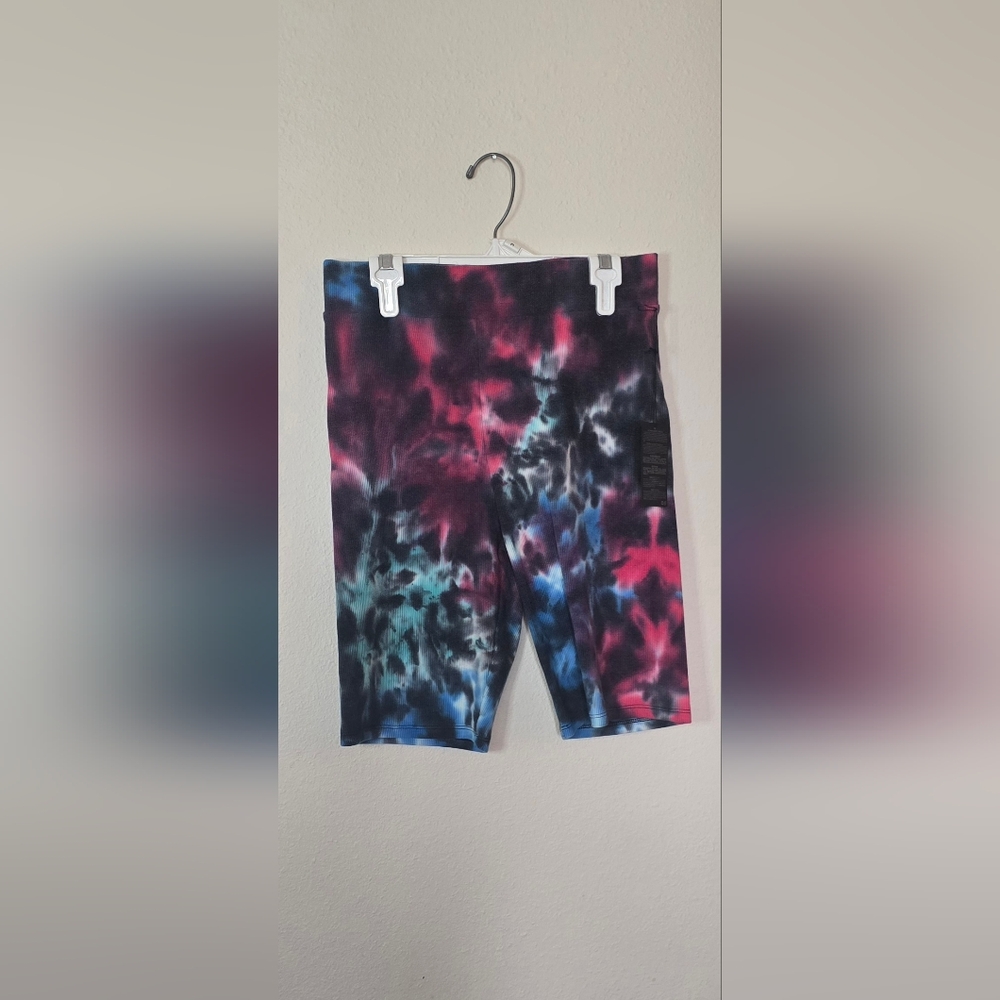 Forever 21 Tie Dye Biker Shorts High Rise Stretch Activewear New Size Large